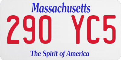 MA license plate 290YC5