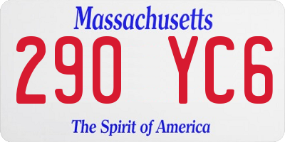 MA license plate 290YC6
