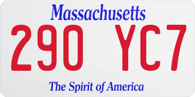 MA license plate 290YC7