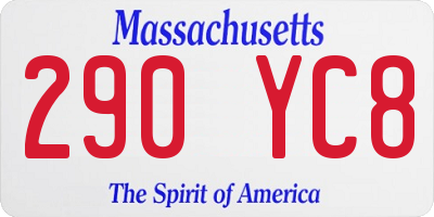 MA license plate 290YC8