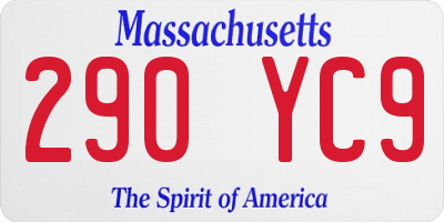 MA license plate 290YC9