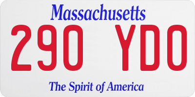 MA license plate 290YD0