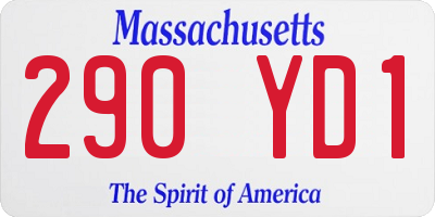 MA license plate 290YD1