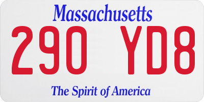 MA license plate 290YD8