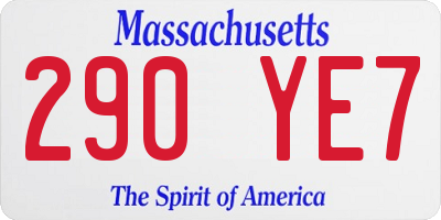 MA license plate 290YE7