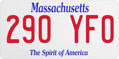 MA license plate 290YF0