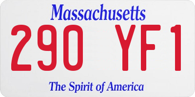MA license plate 290YF1