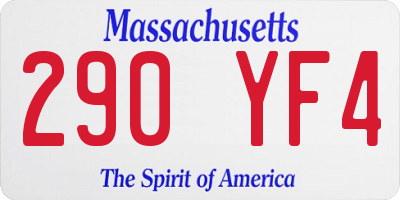 MA license plate 290YF4