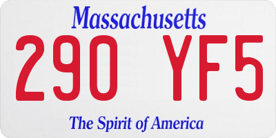 MA license plate 290YF5