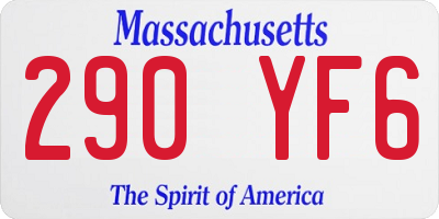 MA license plate 290YF6