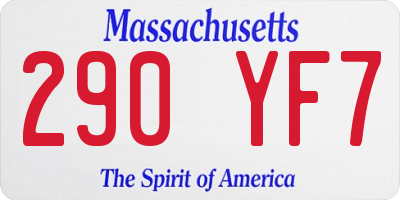 MA license plate 290YF7