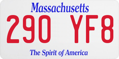 MA license plate 290YF8