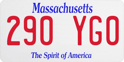 MA license plate 290YG0