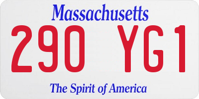 MA license plate 290YG1