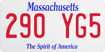 MA license plate 290YG5