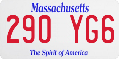 MA license plate 290YG6