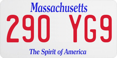 MA license plate 290YG9