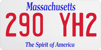 MA license plate 290YH2