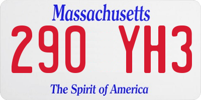 MA license plate 290YH3