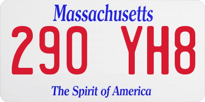 MA license plate 290YH8