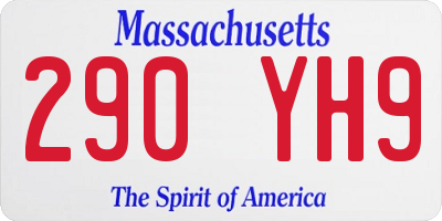 MA license plate 290YH9
