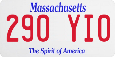 MA license plate 290YI0