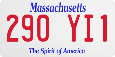 MA license plate 290YI1