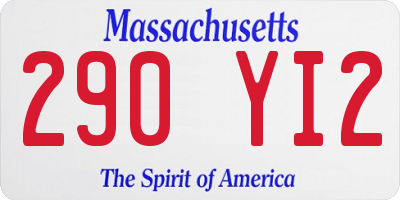 MA license plate 290YI2