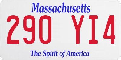MA license plate 290YI4
