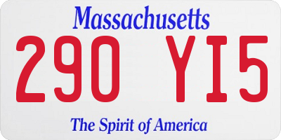 MA license plate 290YI5
