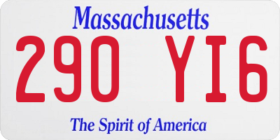 MA license plate 290YI6