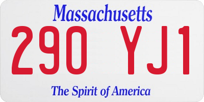MA license plate 290YJ1