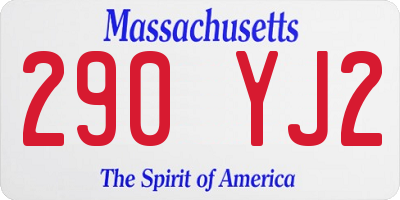 MA license plate 290YJ2