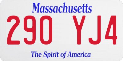 MA license plate 290YJ4