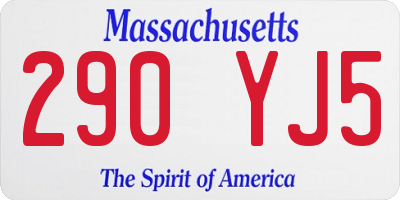 MA license plate 290YJ5