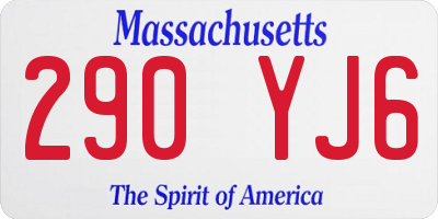 MA license plate 290YJ6