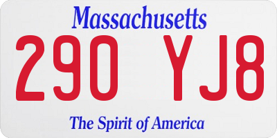 MA license plate 290YJ8