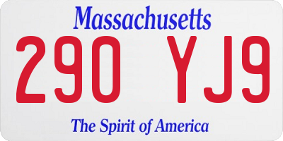 MA license plate 290YJ9
