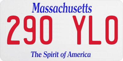 MA license plate 290YL0