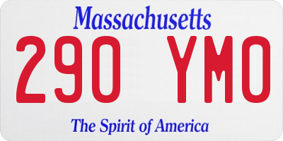 MA license plate 290YM0