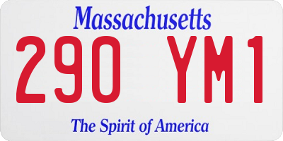 MA license plate 290YM1