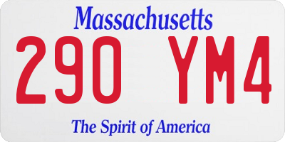 MA license plate 290YM4