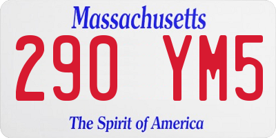 MA license plate 290YM5