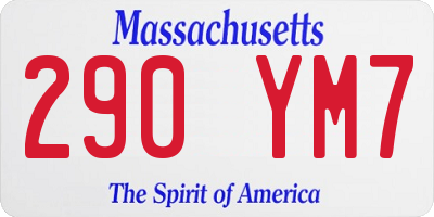 MA license plate 290YM7