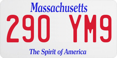 MA license plate 290YM9