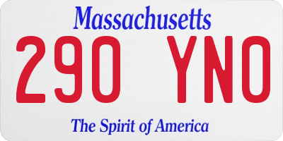 MA license plate 290YN0