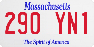 MA license plate 290YN1
