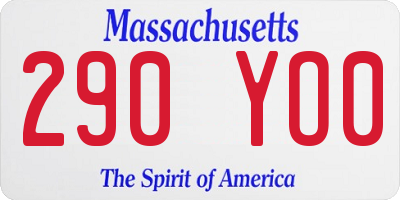 MA license plate 290YO0