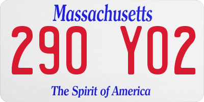 MA license plate 290YO2