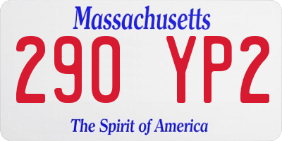 MA license plate 290YP2